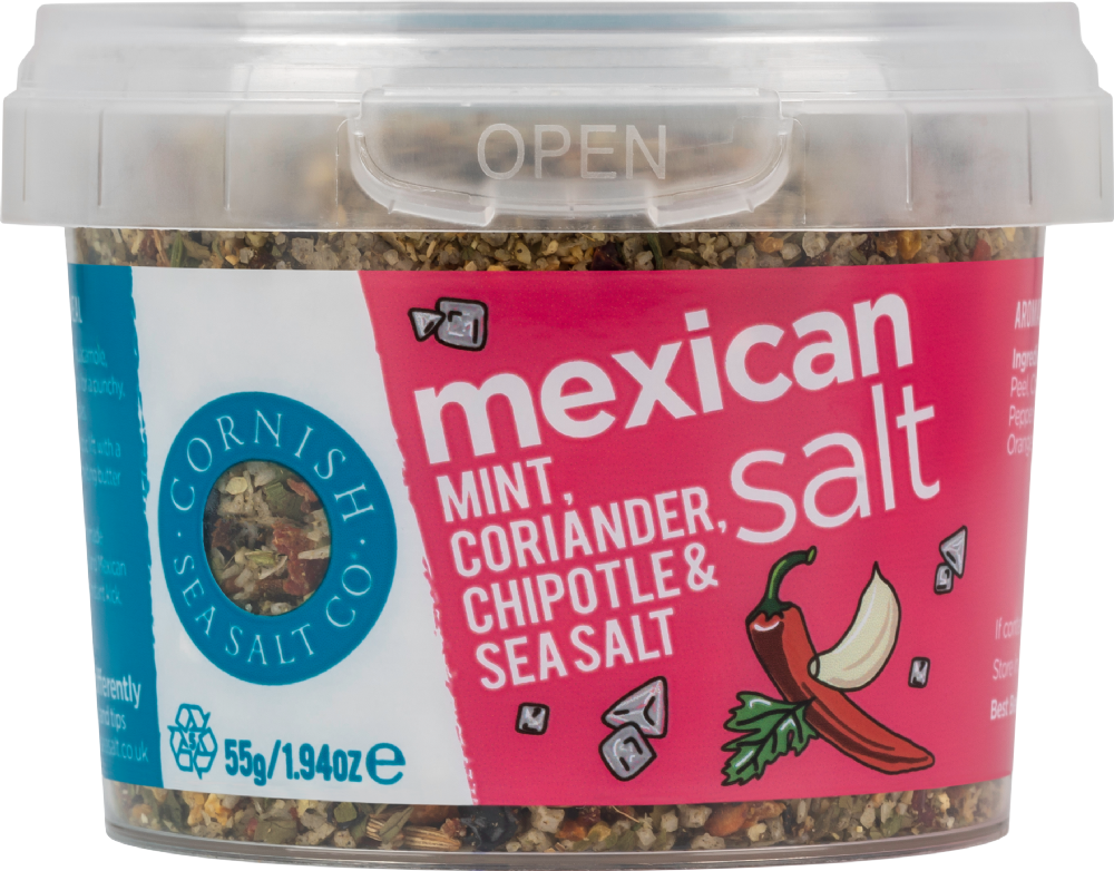 CORNISH SEA SALT CO. Mexican - Mint, Coriander, Chipotle & Sea Salt 55g