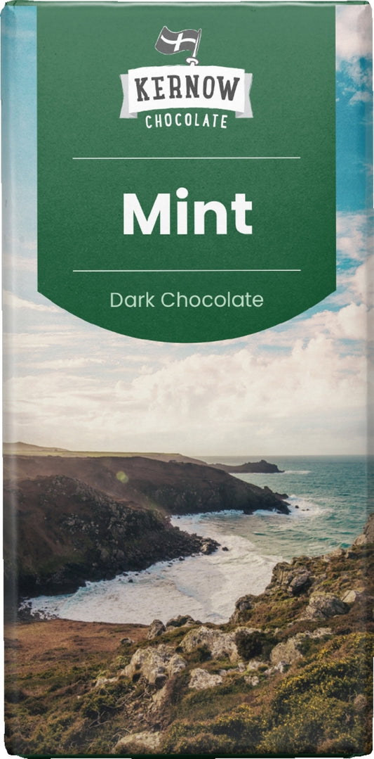 KERNOW CHOCOLATE Mint Dark Chocolate Bar 100g