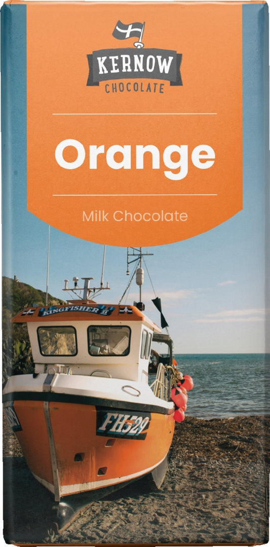 KERNOW CHOCOLATE Orange Milk Chocolate Bar 100g