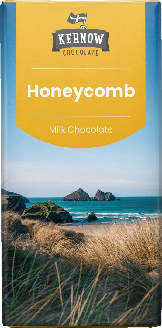 KERNOW CHOCOLATE Honeycomb Milk Chocolate Bar 95g