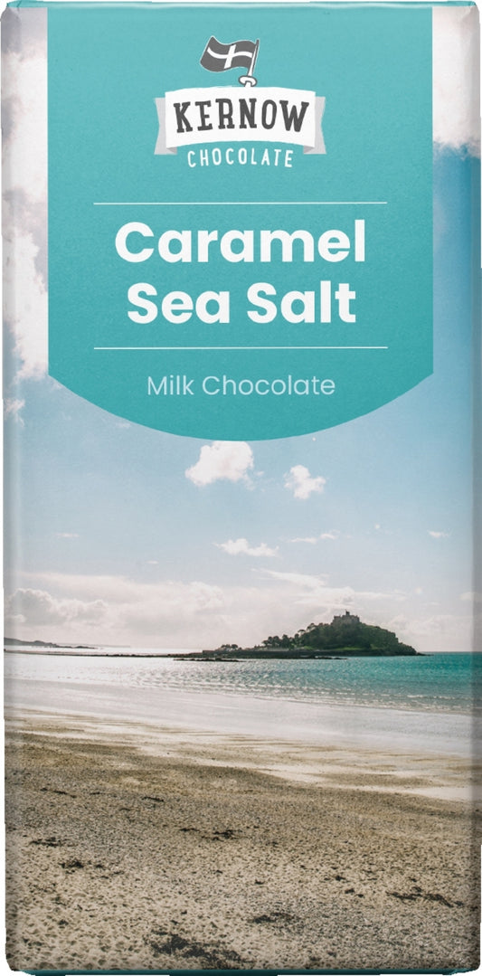 KERNOW CHOCOLATE Caramel Sea Salt Milk Chocolate Bar 100g