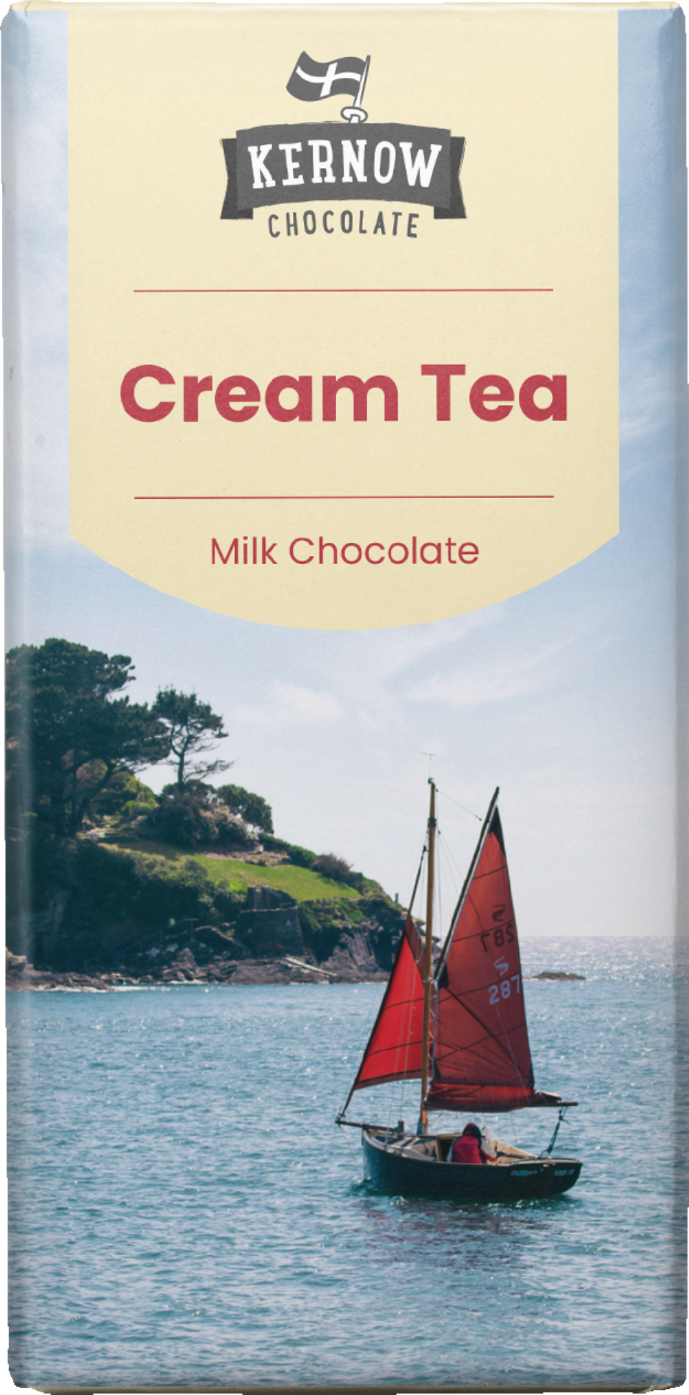 KERNOW CHOCOLATE Cream Tea Milk Chocolate Bar 100g