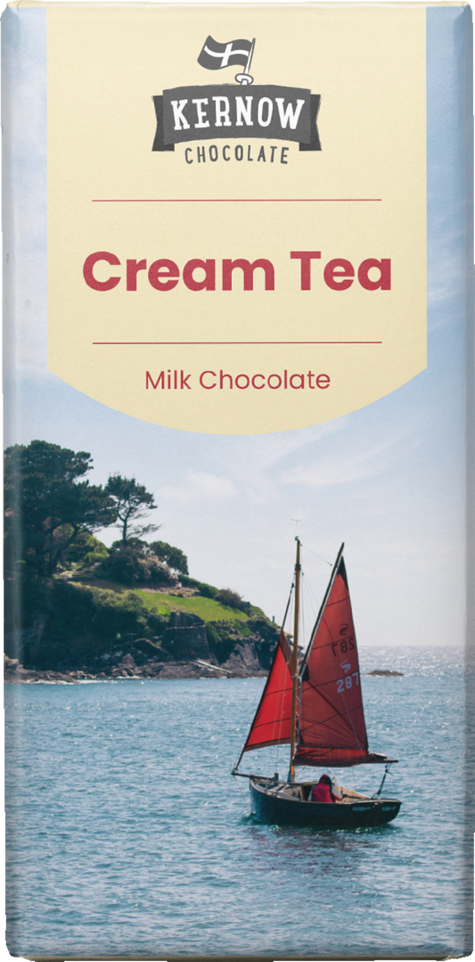 KERNOW CHOCOLATE Cream Tea Milk Chocolate Bar 100g
